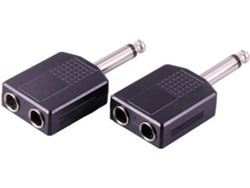 De Audio Mono Dual (2 Piezas, Macho A Hembra), Convertidor De Conector De Pulgar, Divisor Estéreo Sin Pérdida, Negro
