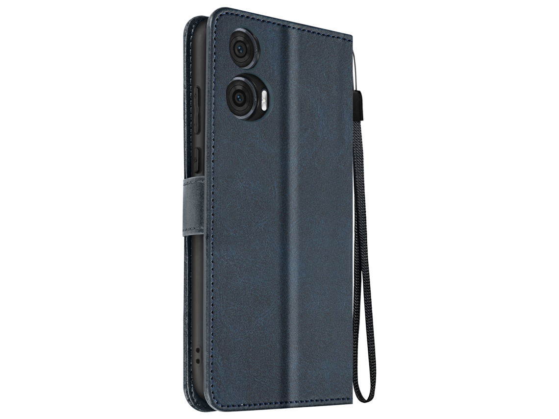 Funda Folio Clapet Vídeo para Motorola Edge 50 Fusion AVIZAR Piel Azul