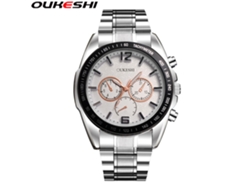 Reloj De Pulsera De Acero Inoxidable Para Hombre Con Esfera Redonda, Reloj De Cuarzo Informal