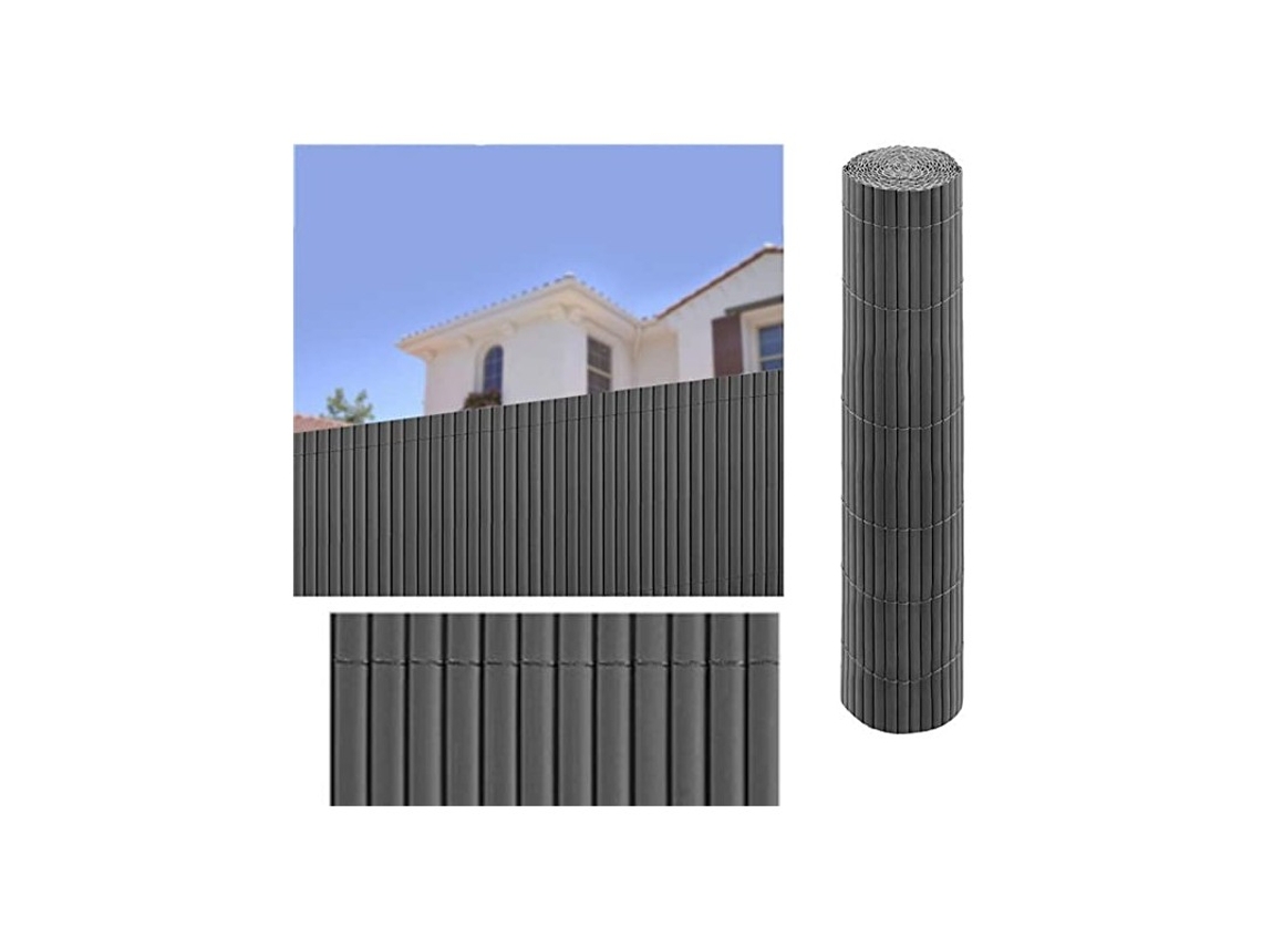 Cañizo Pvc Gris Antracita | Tuberia Ocultacion Pvc Doble Cara 1 X 3 Metros | Valla Privacidad Pantalla Pvc | Valla Decoracion Uv Suinga