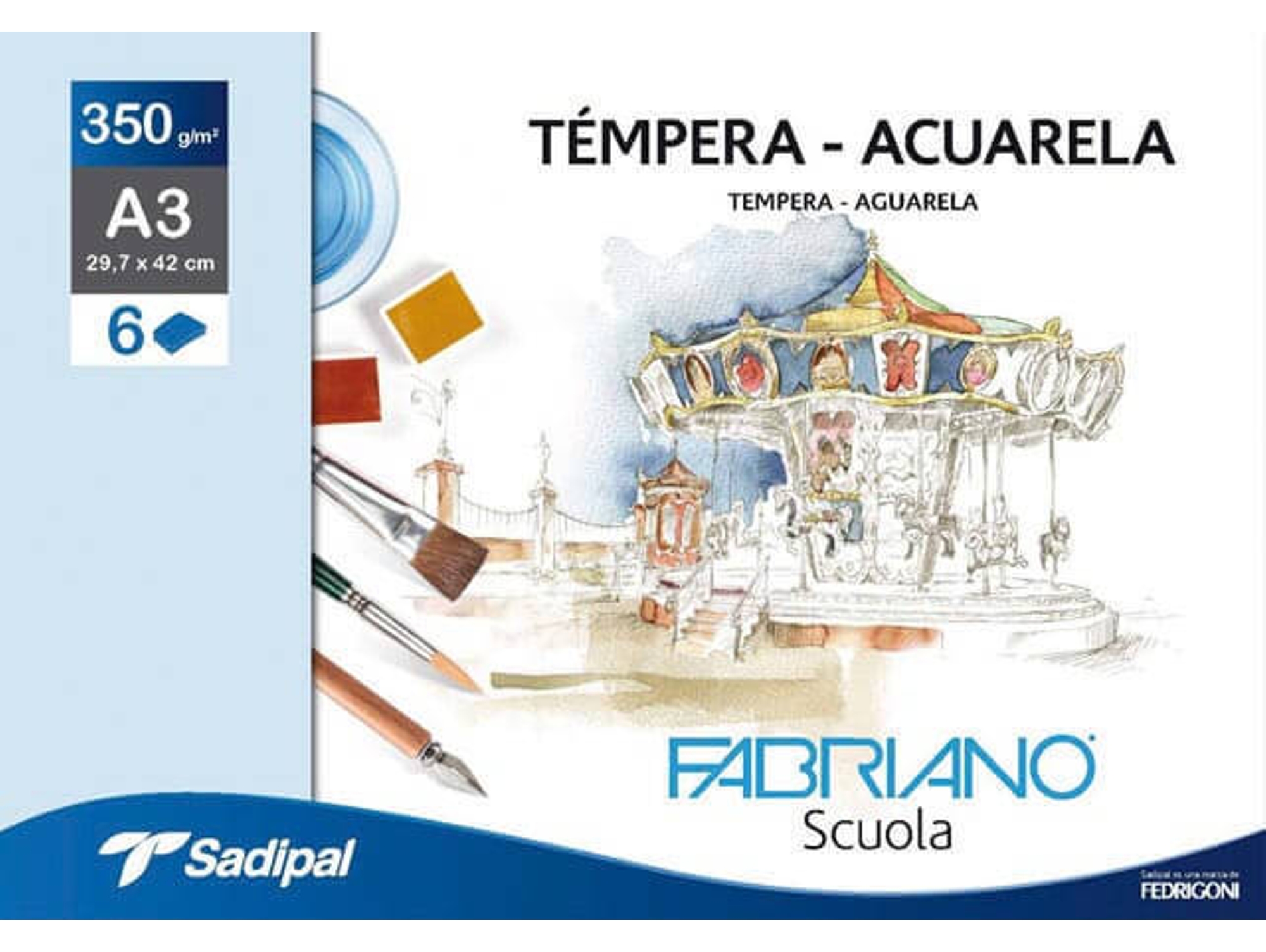 Bloc de Dibujo FIRMO Fabria (A3 - 6 Hojas - Blanco - Liso)