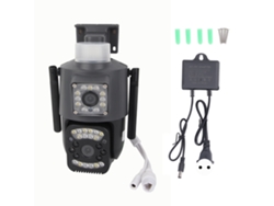 Cámara Wifi Con Doble Lente, 5mp, Resistente Al Agua Ip66, Visión Nocturna, Monitoreo Inalámbrico.