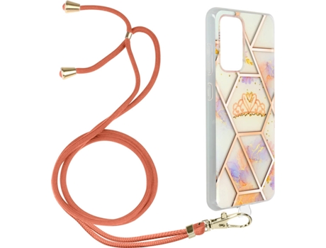 Funda Samsung Galaxy A72 AVIZAR Geométrico con Correa (Rosa)