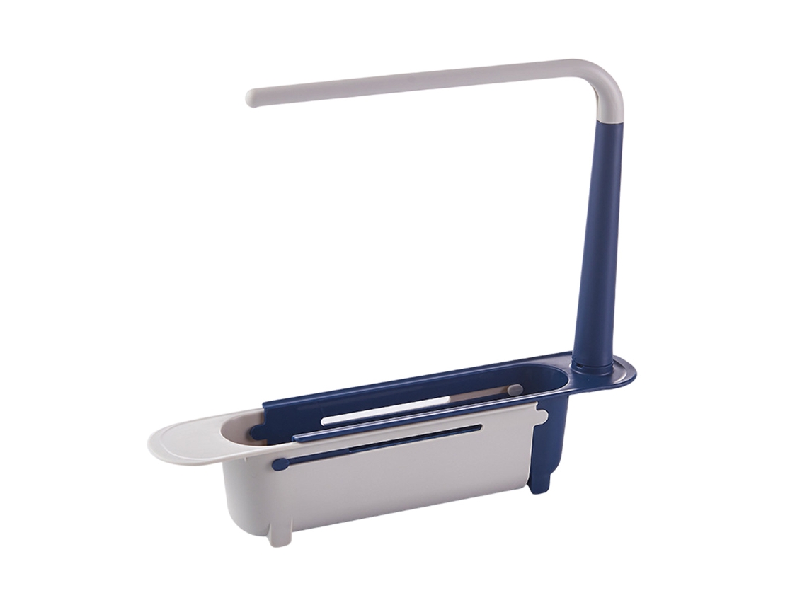 RNEMITERY Estante telescópico para fregadero, organizador de fregadero de longitud ajustable para cocina con ventilación y drenaje, diseño expandible, estante d