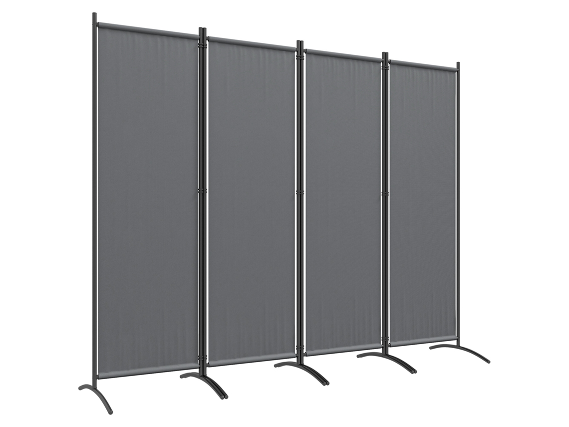 Separador De Ambientes Plegable, 4 Paneles Exteriores/interiores, 221x50x172cm, Gris Oscuro.