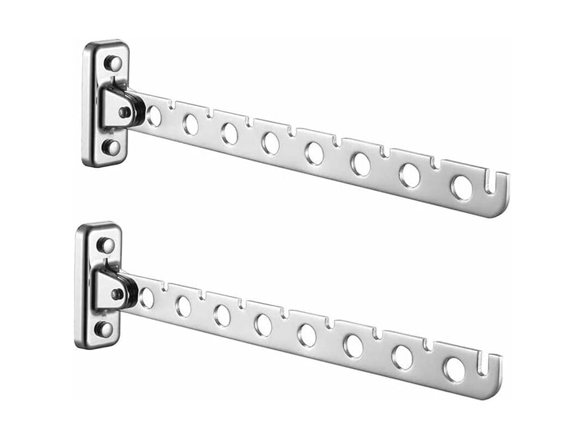 Perchero de pared para espacios versátiles, tendedero plegable de aleación de aluminio y acero inoxidable. Percha resistente para colgar.