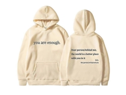 Sudadera Unisex Informal De Otoño Con Capucha "you Are Enough" Y Camiseta De Algodón Regular.