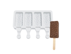 Molde de silicona para helado, 4 compartimentos para hacer paletas heladas caseras.