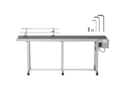Cinta transportadora de PVC de acero inoxidable Succebuy de 1803,4 x 198 mm con pasamanos doble