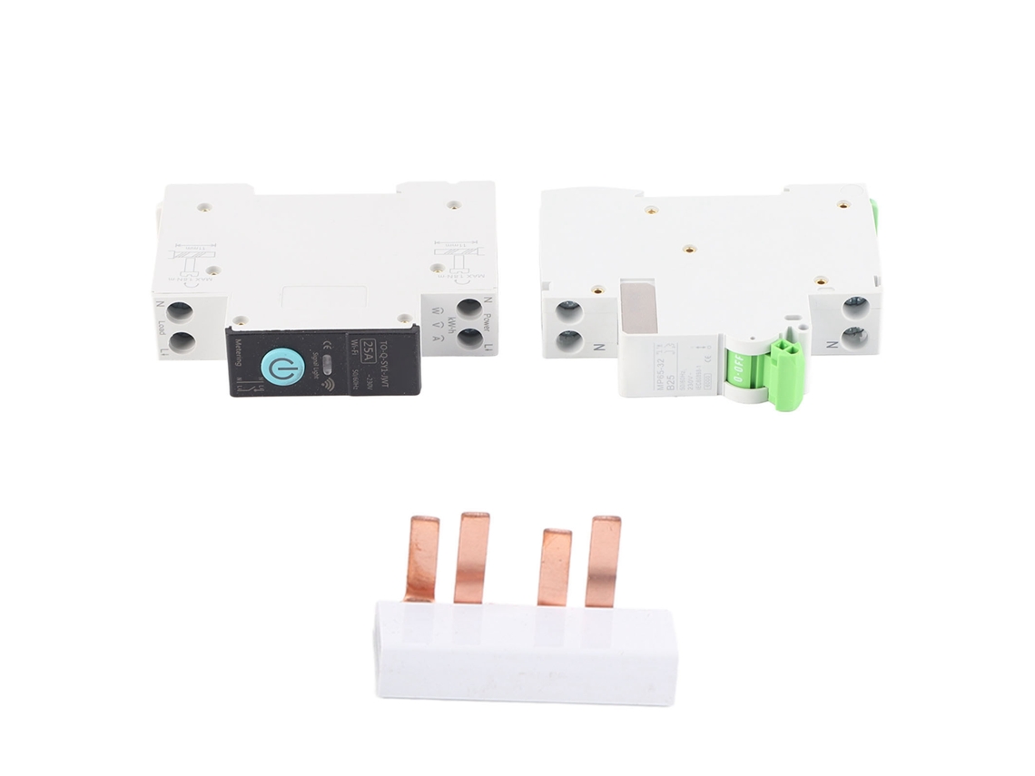 Disyuntor Inteligente Wifi Con Medidor Control Remoto Temporizador 1p+n 25a 230vac