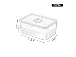 MDUG - Nevera transparente, contenedor de alimentos y cesta para frutas y verduras (1800 ml, compartimento individual)
