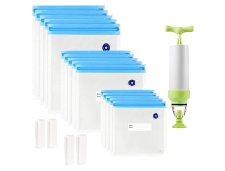 Bolsas Sous Vide, paquete de 20, cocina selladora eléctrica reutilizable para almacenamiento de alimentos al vacío con bolsa sellada de 3 tamaños, ...