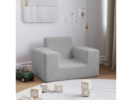 MAISON EXCLUSIVE - Sofá para niños felpa suave gris claro