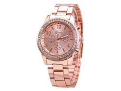 Reloj De Pulsera Para Hombre Con Diamantes De Imitación, Brazalete De Acero, Estilo Elegante Y De Negocios, Movimiento De Cuarzo Zlf-0188 (oro Rosa)