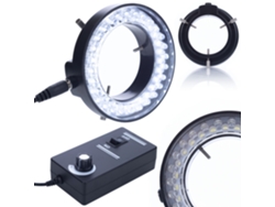 Iluminador de microscopio ajustable 56xLED – Luz fría y uniforme | Regulador de intensidad | Fuente de alimentación