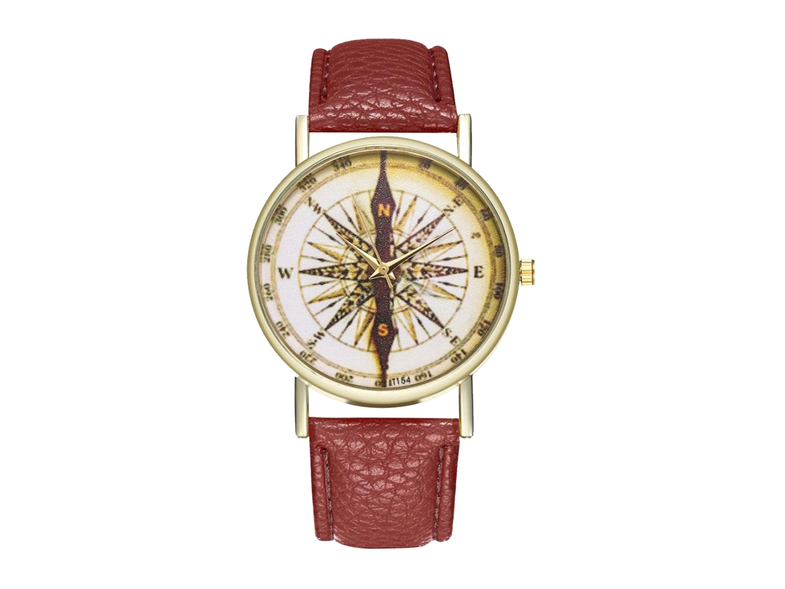 Reloj De Pulsera De Cuero Para Mujer Con Movimiento De Cuarzo Para Uso Diario E Informal (marrón)