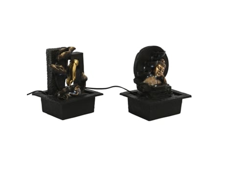 Fuente HOME ESPRIT Resina Buda Oriental 21 x 19 x 27 cm (2 Unidades)