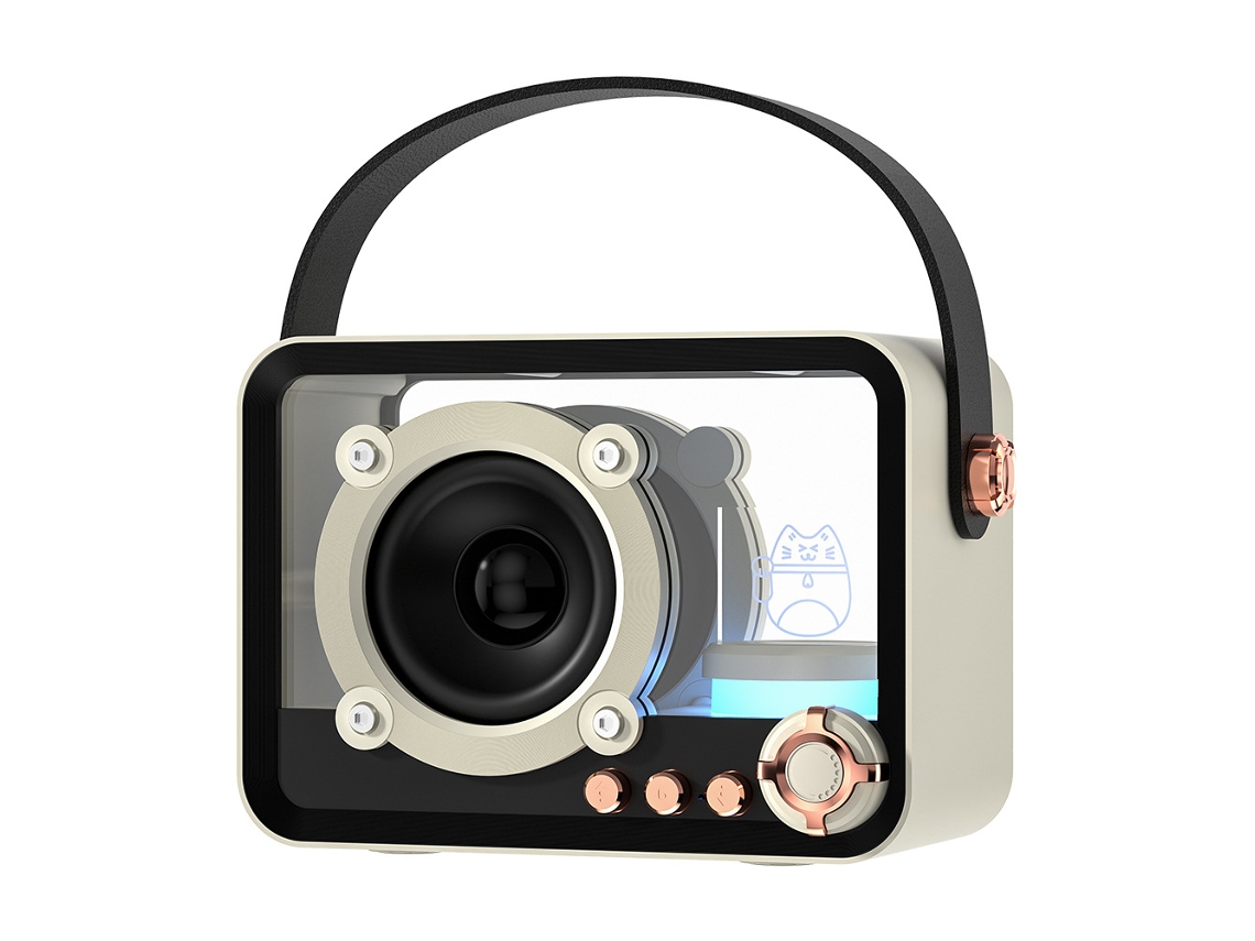 Mini Altavoz Bluetooth Portátil, Transparente, Con Luz Ambiental Rgb De Colores (blanco) Czhhmart