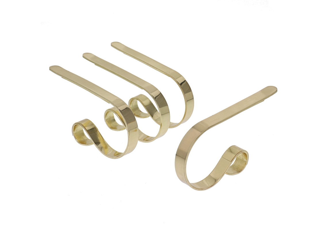 Pack 4 Ganchos Clásicos Para Calcetines Navideños, Sujeción Segura, Compatible Con Repisa De Chimenea Hasta 3 Pulgadas