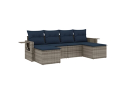 Maison Exclusive - Conjunto De Sofá De Jardín De 6 Piezas Con Cojines, Poliratán Gris