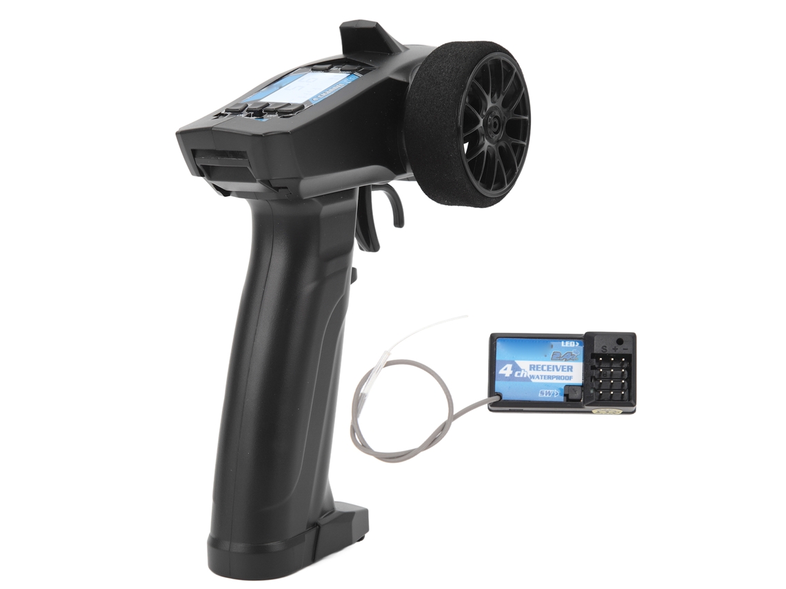 Mando a distancia multifuncional de 2,4 GHz con pantalla LCD para transmisor y receptor de coches y barcos RC - Negro