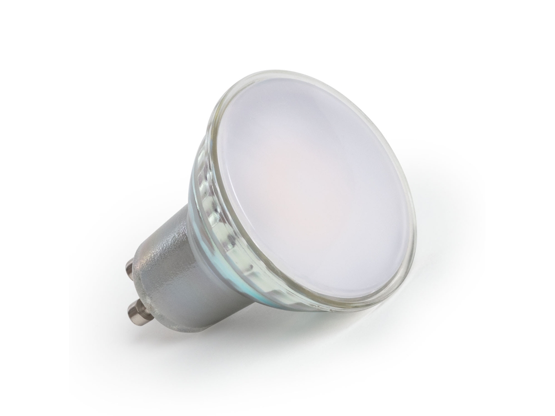 Bombilla LED GU10 7W 700 Lm, Cristal 100º, Sin parpadeo, Blanco cálido 2700K, Ledkia