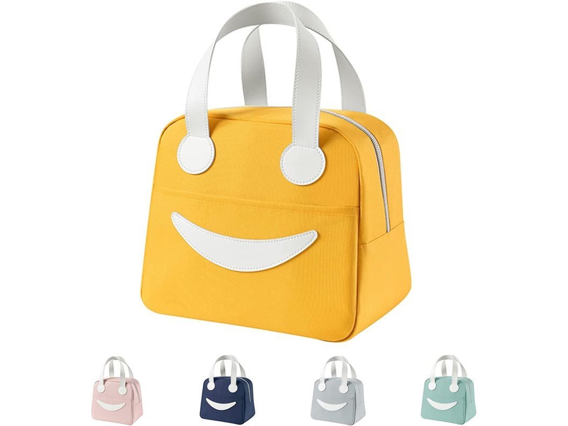 Bonita Bolsa Térmica Para El Almuerzo, Fácil De Limpiar, Adecuada Para Mujeres, Hombres Y Niños, Amarilla.