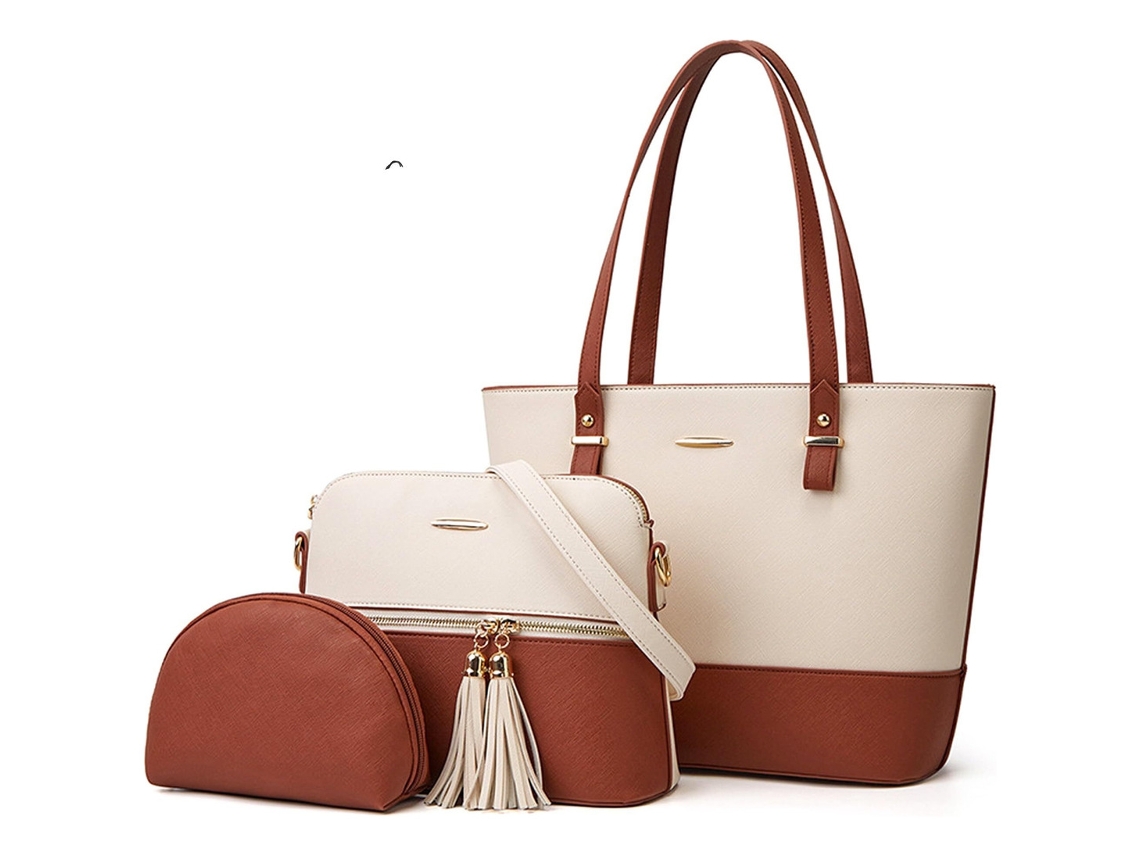 Bolsos de mujer, conjunto de 3 piezas, bolso de cuero Puvayotoy