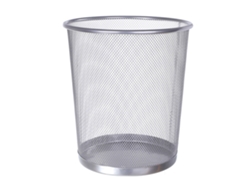 Papelera redonda abierta de malla metálica Baok para residuos, contenedor de basura para el hogar, cocina, baño, oficina, dormitorio, gris.
