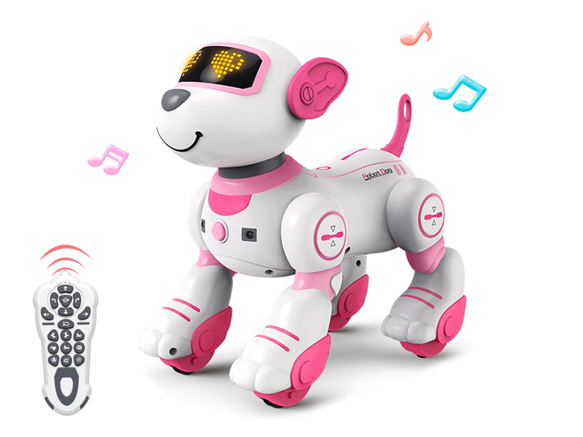 Perro animado teledirigido con efectos de luz y sonido - modelo Roxy Blanco TECHKIDZ