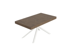 Mesa extensible Niket de nogal (160/244 x 80 cm, patas blancas) Itamoby