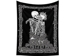 Tapiz De Pared Con Diseño De Calavera Negra Y Tarot Para Dormitorio/sala De Estar, 73x95cm Zlo