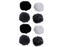 8 Protectores Antiviento De Piel Sintética Para Micrófono De Solapa Lavalier De 0,5-1,5 Cm, Color Negro, Blanco Y Gris.