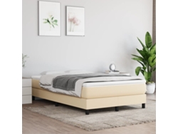 Estructura De Cama Sin Colchón Tela Crema 120x200 Cm