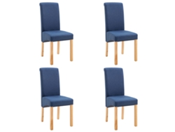 Sillas de comedor 4 piezas Tela azul MAISON EXCLUSIVE