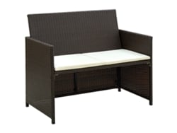 Maison Exclusive - Set Muebles De Jardín 4 Piezas Y Cojines Ratán Sintético Marrón