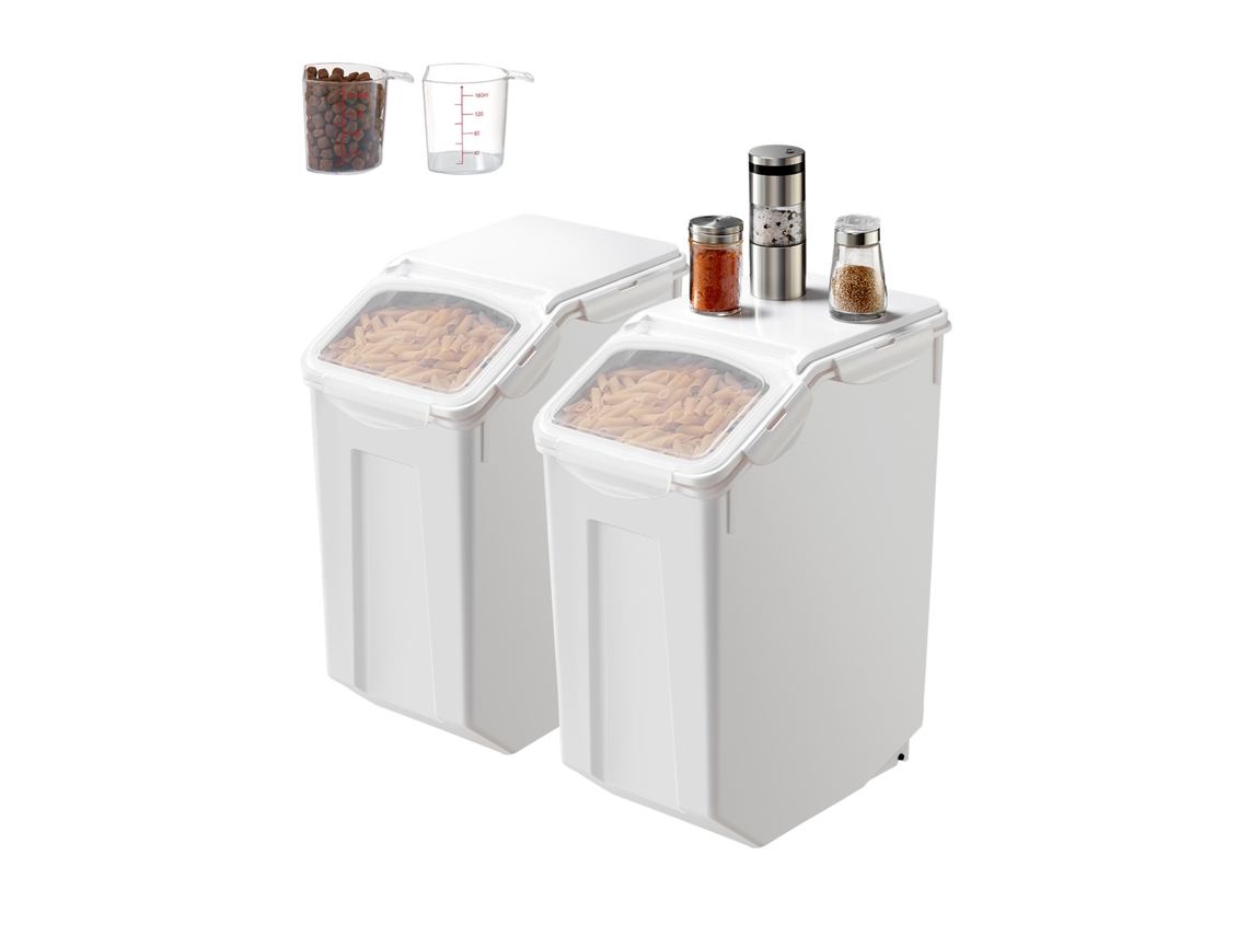 Recipiente hermético Succebuy de 4,5 galones (20 L) para almacenar ingredientes (paquete de 2)
