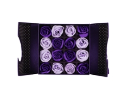 Caja De Regalo Con Rosas Artificiales De Pe Con Degradado Morado Para Cumpleaños, Bodas Y San Valentín.