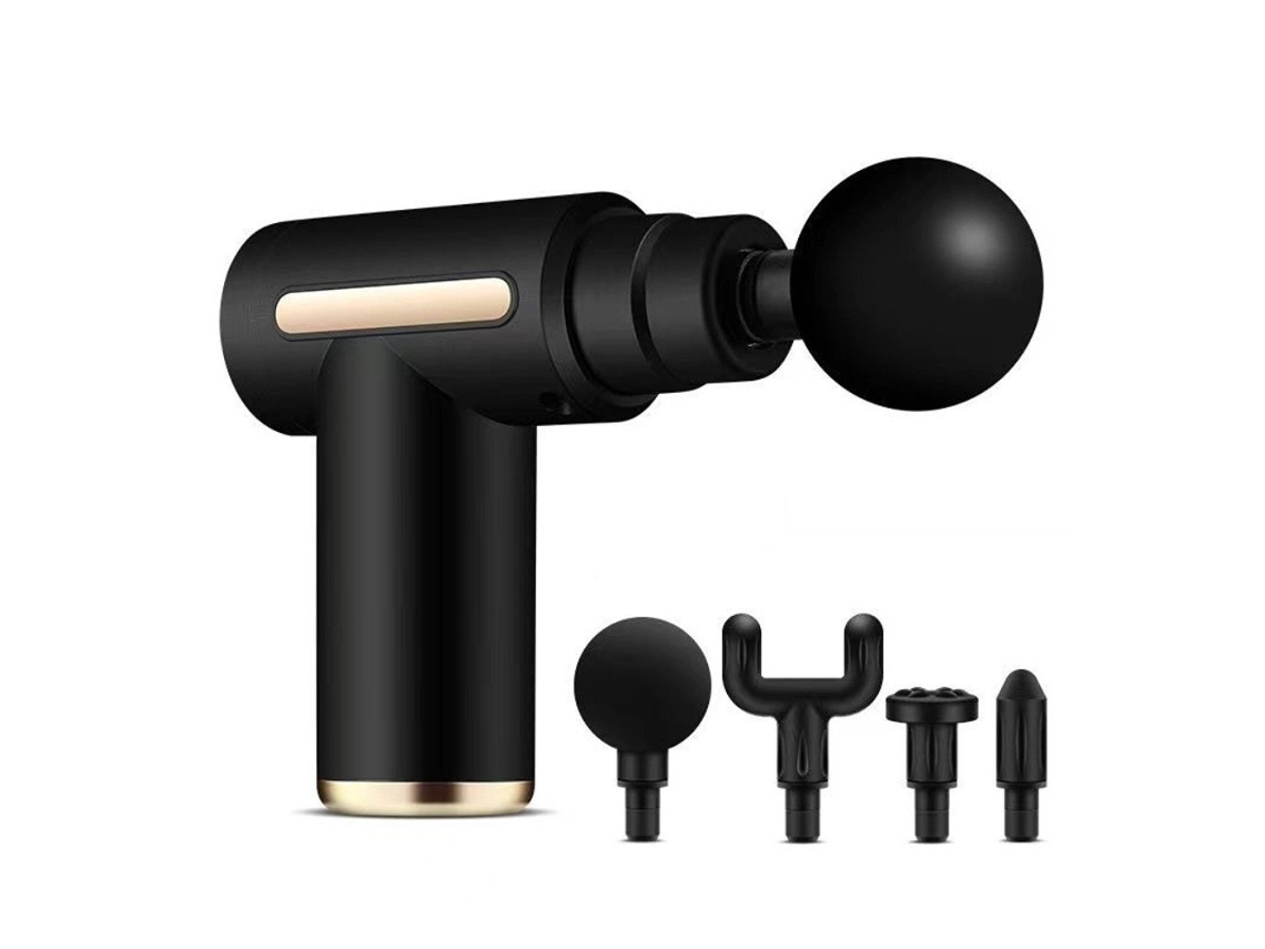 Pistola Masaje Tejido Profundo 4 Cabezas, 6 Velocidades, Pantalla Lcd Táctil, Para Espalda/ombro/cuello