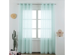 CORTINAS ALFANUMÉRICAS DE TUL AZUL LAGUNA 140 x 260 cm BOD HOME Individual