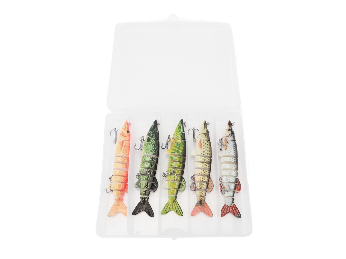 5 Unidades De Señuelos Artificiales De Pesca Articulados Tipo Swimbait Para Agua Dulce Y Salada.