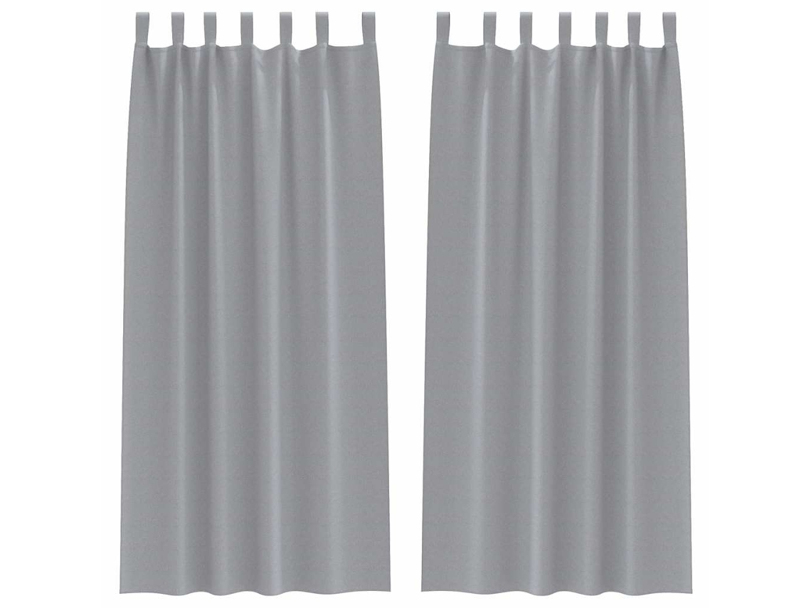 Maison Exclusive - Cortinas Opacas Con Anillas 2 Pcs Gris Claro 245 X 140 Cm