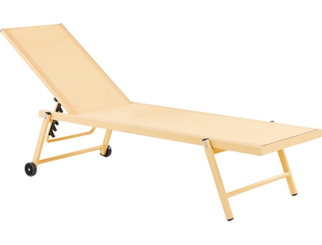 Tumbona reclinable de metal/textil trenzado amarillo BELIANI Portofino