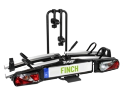 Portabicicletas plegable e inclinable Finch: 2 bicicletas para enganche de remolque.