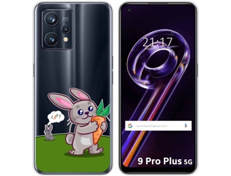 Carcasa para Realme 9 Pro Plus 5G TUMUNDOSMARTPHONE Dibujos Transparente Conejo Multicolor