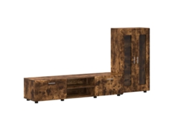 Conjunto de muebles para TV | Mueble para TV | Mueble para TV con cajón Florin Roble ahumado