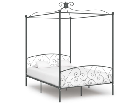 MAISON EXCLUSIVE Estructura de cama con dosel 120X200 cm metal gris
