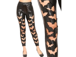 Leggins Murciélagos negros Símil Piel para mujer