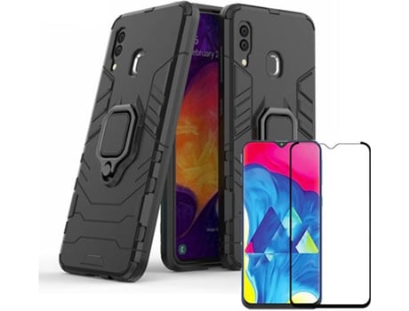 Carcasa + Protector Samsung Galaxy A20 PHONECARE Military Defender Negro