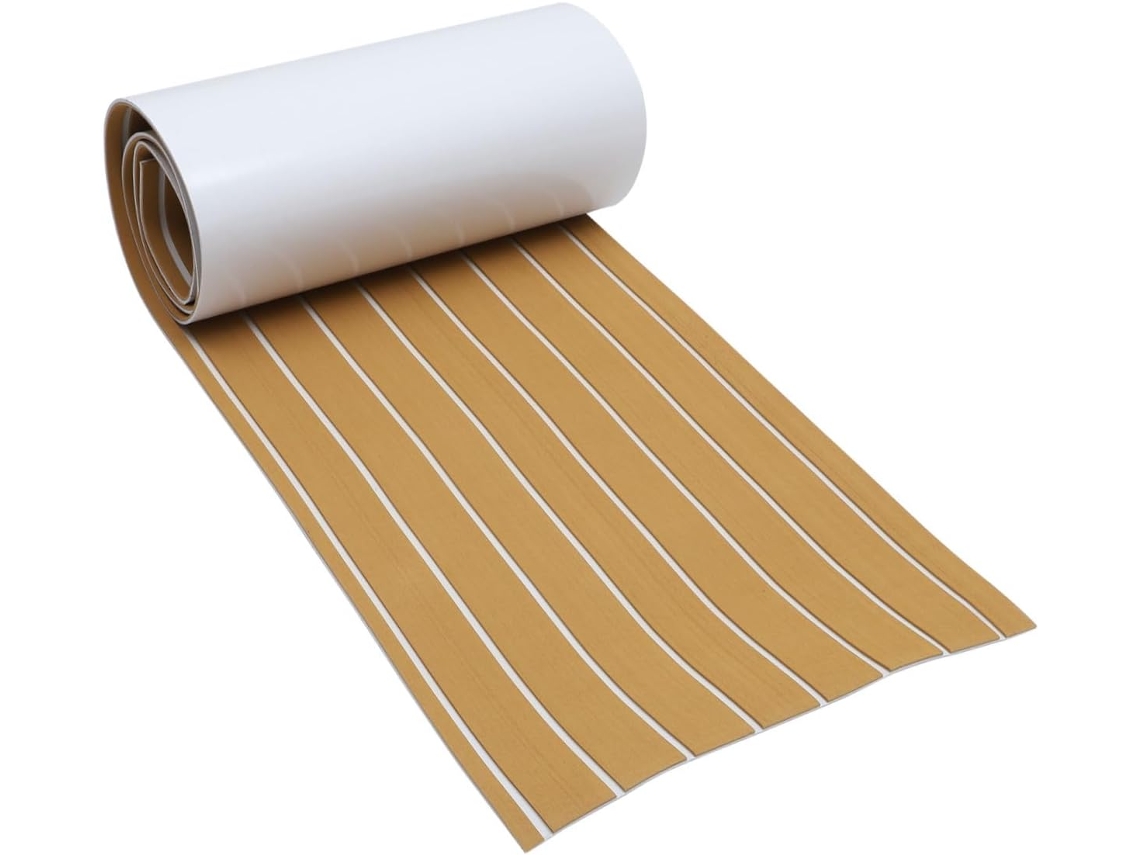 Alfombrilla Antideslizante Autoadhesiva De Espuma Eva, Imitación De Teca, Duradera.